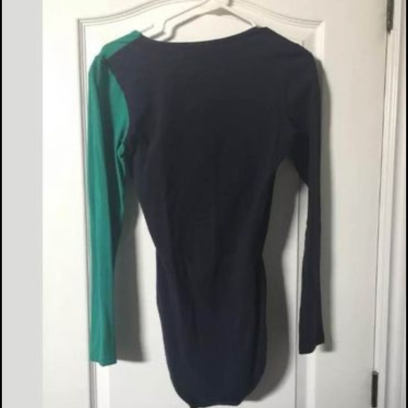 AMERICAN APPAREL Colour block Cotton Spandex Jersey Cross-v bodysuit size large - Picture 3 of 3